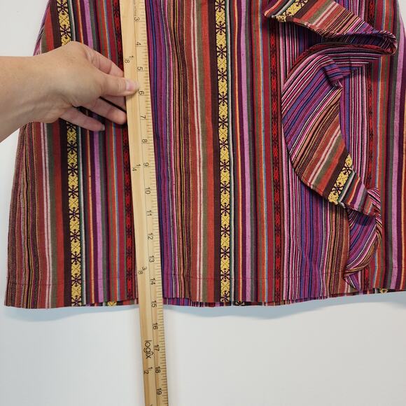 Lucca Couture Bohemian Striped Mini Skirt Size M Multicolor Knit Ruffle Hippie - Picture 9 of 10